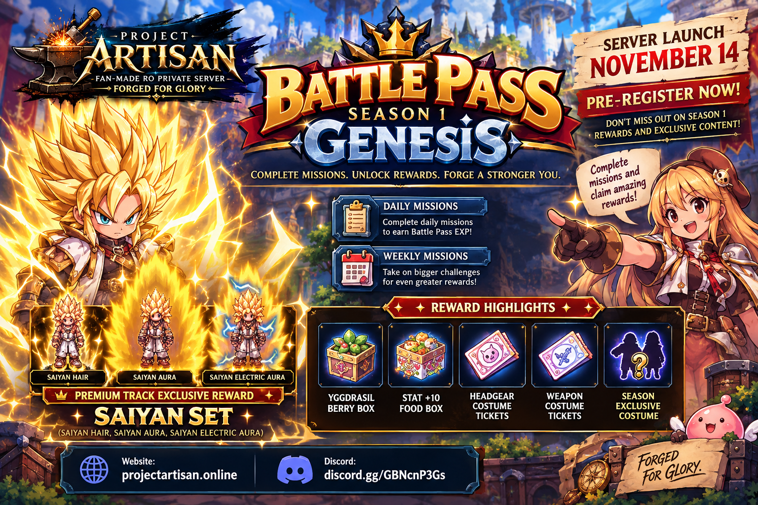 Project Artisan Battle Pass Season 1 Genesis