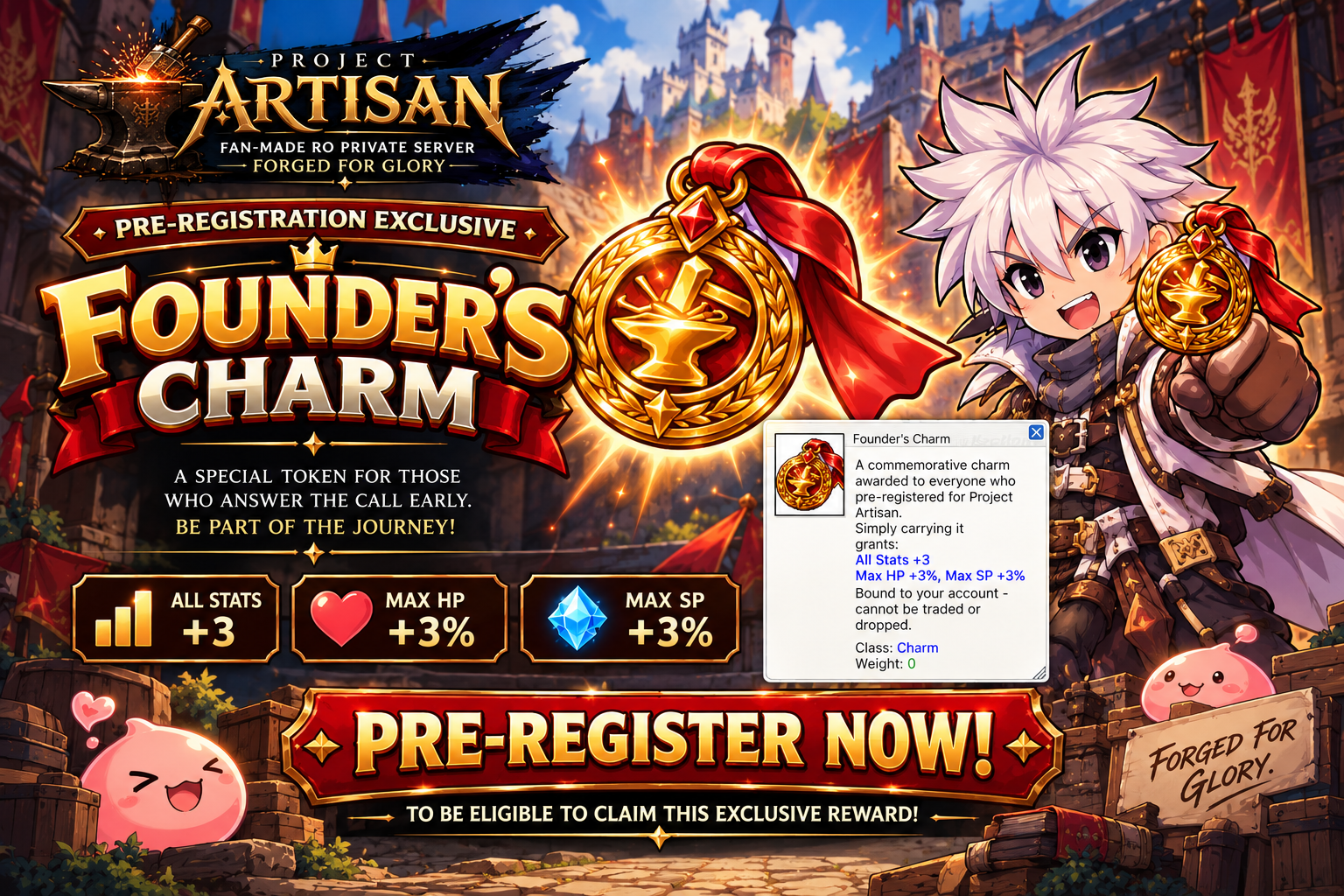 Project Artisan Founder's Charm - Pre-Registration Exclusive